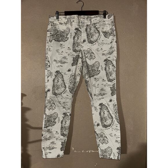 Madewell  Maps  Off White & Black  Jean / Pants  32 - Picture 1 of 7
